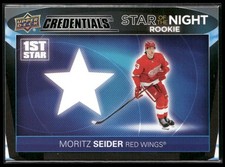 2021-22 Upper Deck Credentials #1SR-3 Moritz Seider Star of the Night: 1st Star