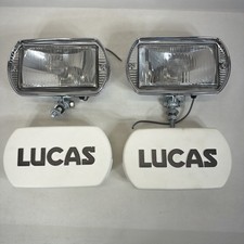 Lucas Fog Lights 02.320.012 Sae F74 Snap-on White Covers Made In Italy Chrome