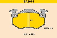 Bremsbelagsatz Scheibenbremse Barum BA2075 FüR Renault Twingo 1 C063 C064 C066
