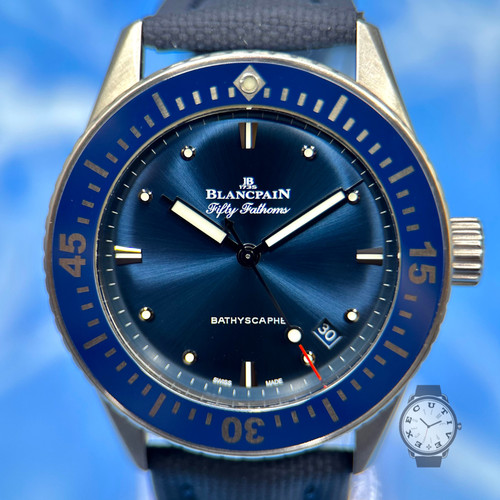 Blancpain Fifty Fathoms Bathyscaphe 38mm Automatic Blue Dial  5100 1140 O52A