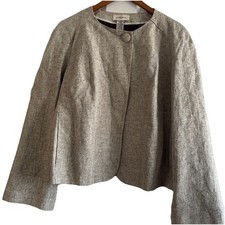 COVINTON Cardigan Blazer Women's Size L Double Lining Button Front , Wide Sleeve