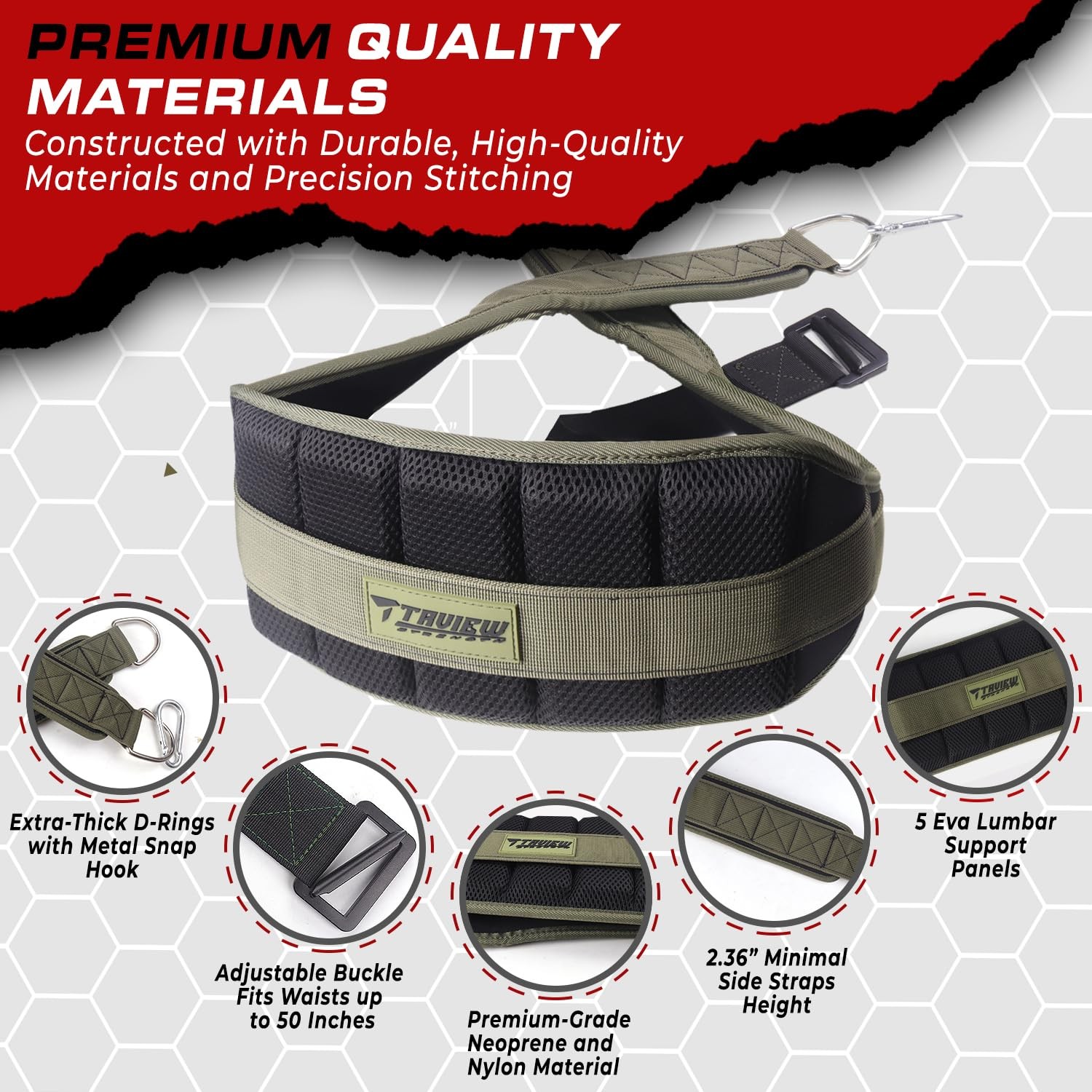 TAVIEW Nylon Belt for Belt Squats, Dip &amp; Squat Machines, 57in, One Size