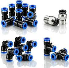 20 Pcs 1/4 in OD Push to Connect Air Hose Fittings Kit - Pneumatic Quick Connect