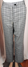 Calvin Klein Sz 8-10 Modern Fit Straight Leg Dress Pants Preppy Plaid Monochrome