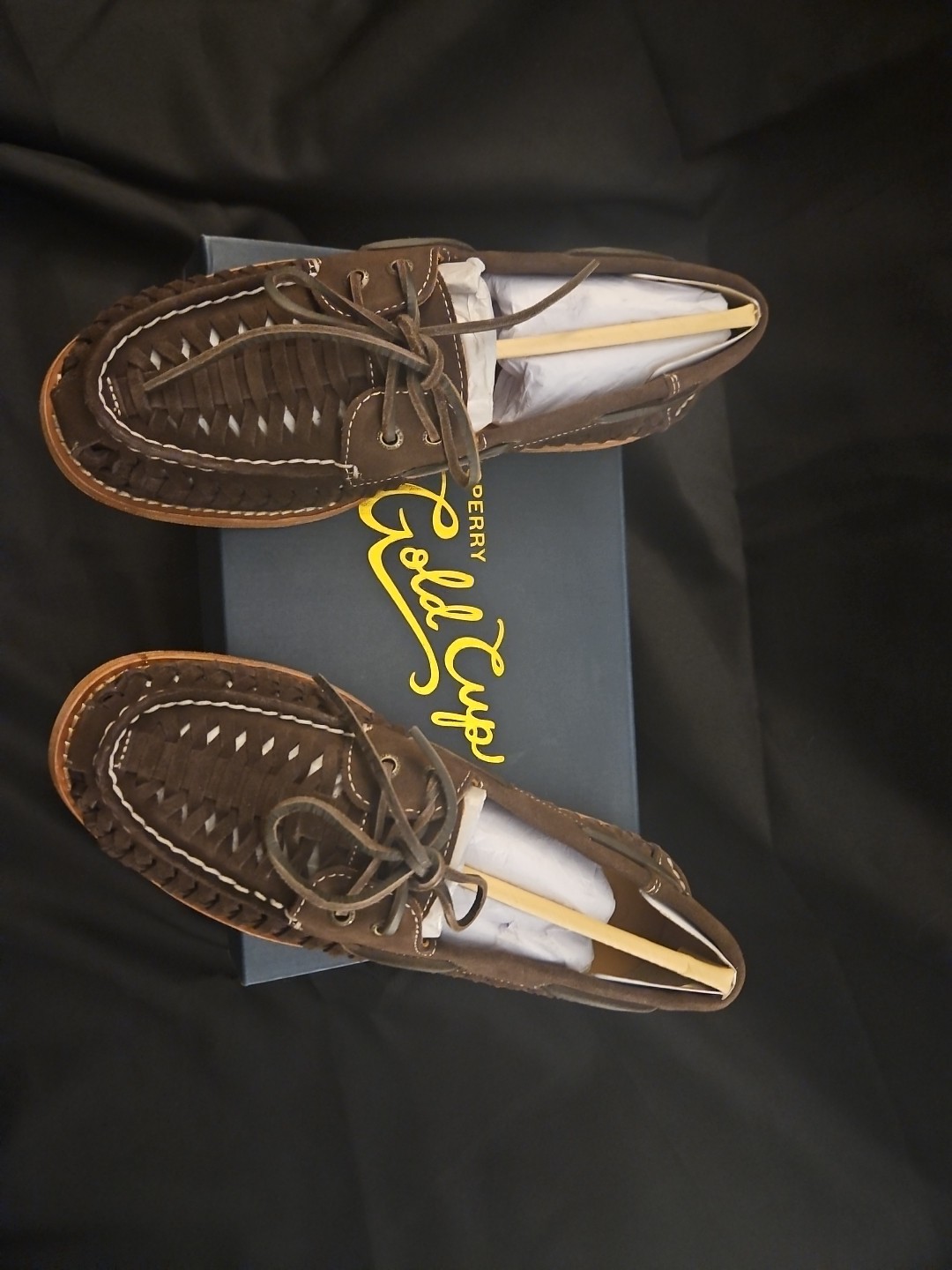 NIB MENS SPERRY WOVEN LEATHER TOP SIDER LOAFERS SIZE 8