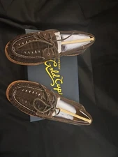 NIB MENS SPERRY WOVEN LEATHER TOP SIDER LOAFERS SIZE 9.5