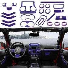 Full Set Interior Decoration Trim Kit Carbon Fiber for Jeep Wrangler JK 2011-17