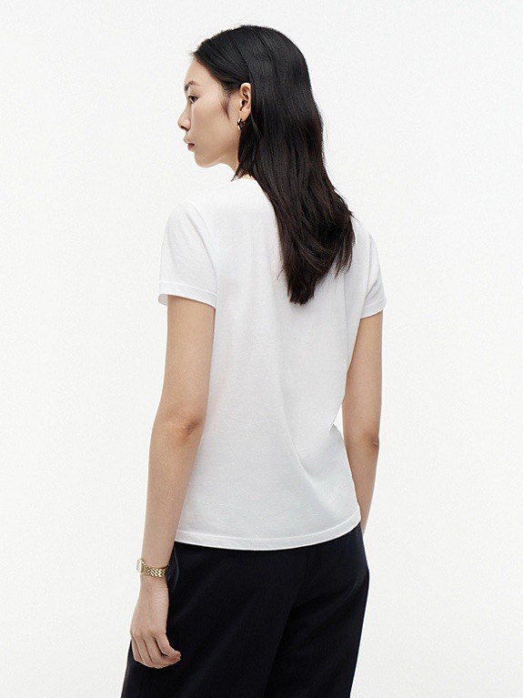 Tommy Hilfiger Women's Basic Essential Cotton T-Shirt White Medium - NEW image 6