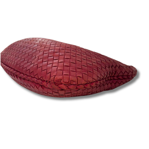 Bottega Veneta Hobo Intrecciato One Shoulder Tote Handbag Leather Red NNNz04 - Picture 7 of 12