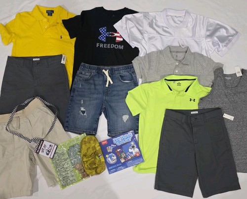Boys Size 10 Large Summer Clothing Lot Clothes Shorts Polo Shirts UNDER ARMOUR 