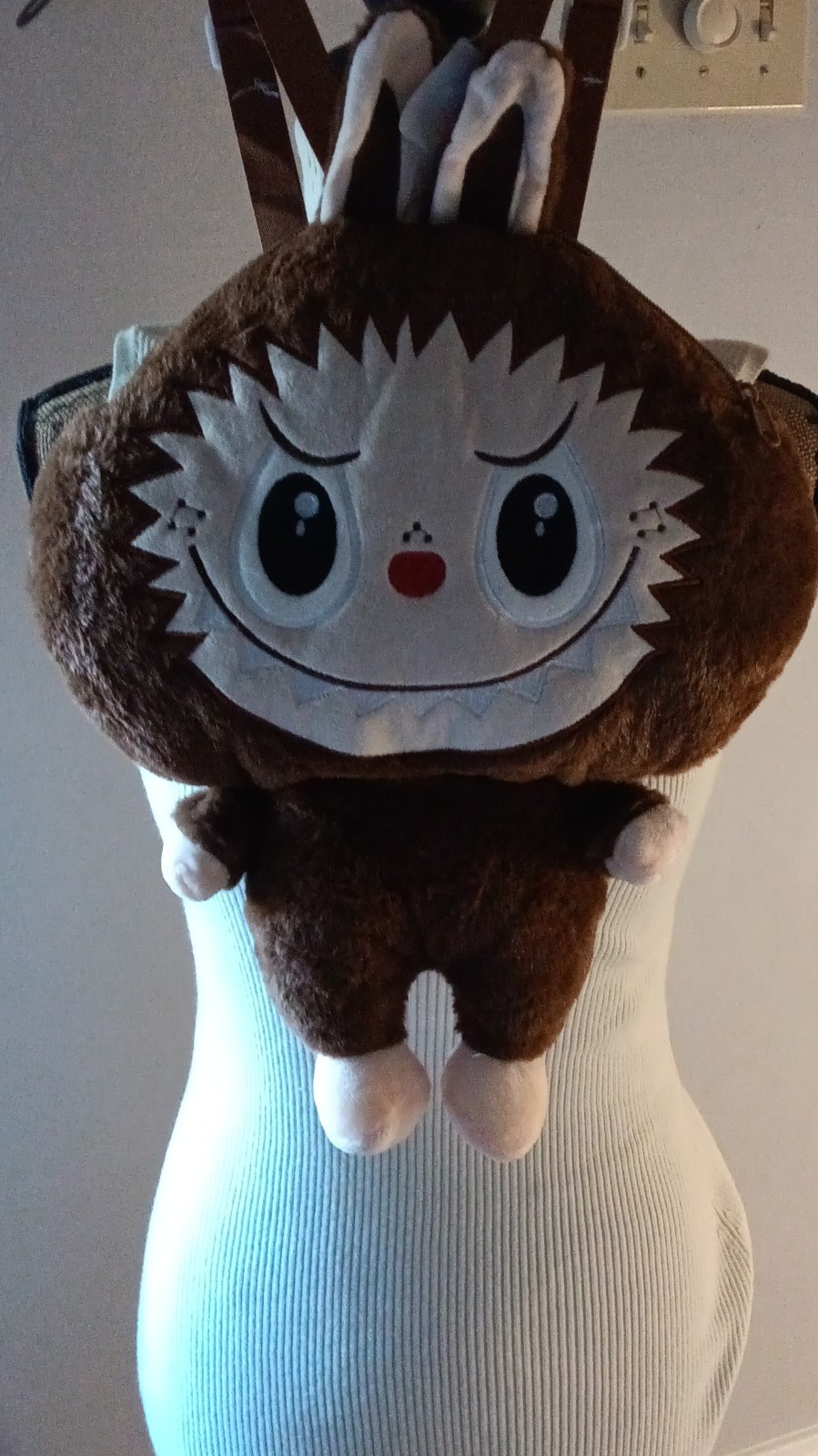 Brown White Small Zip Adjustable Straps