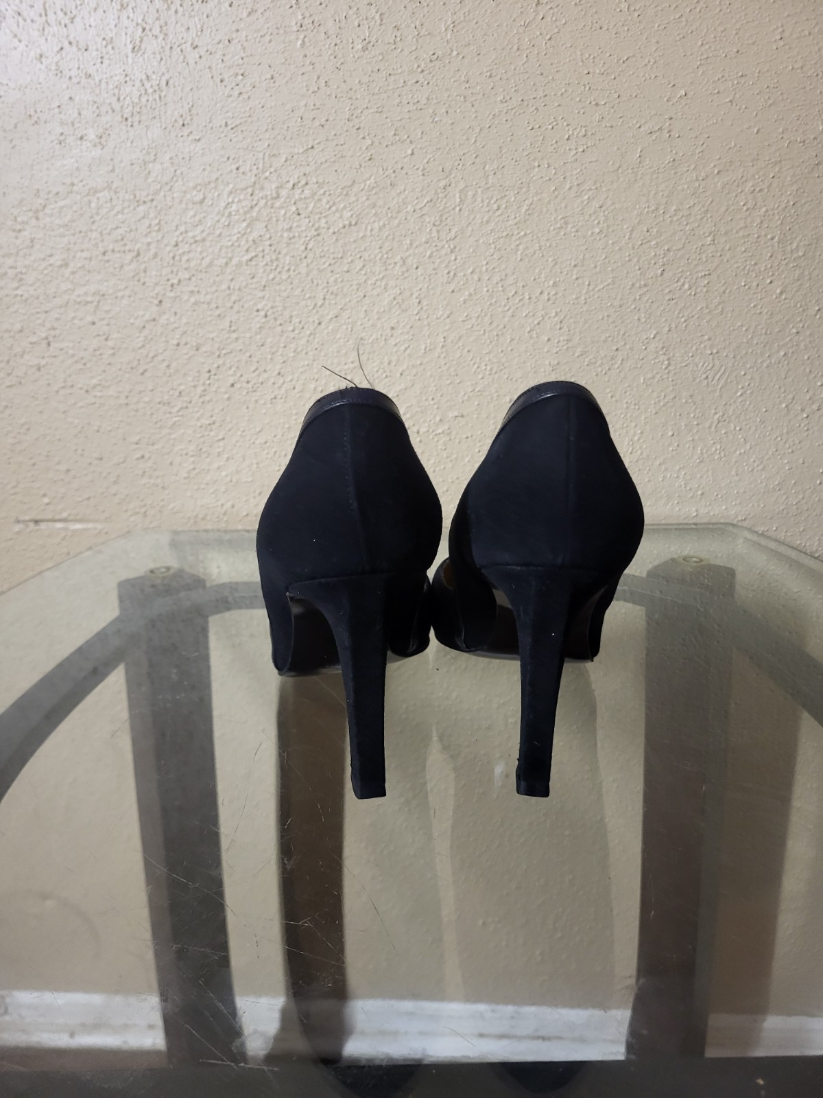 SAINT LAURENT YSL scarpe donna vintage nere scamosciate taglia 10M Italia.