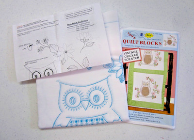 Chicken Scratch Owl Jack Dempsey Quilt Blocks #732-588 Six 18 x18  Blocks