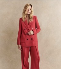 Sezane Michele Double Breasted Blazer Jacket Red EU Size 40 U.S. Size 8