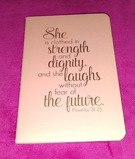 Christian Prayer Bible Verse Proverbs 31:25 Travel Size Notebook Prayer Journal