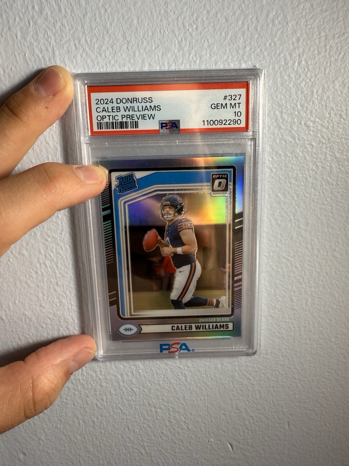 2024 Donruss Optic Preview Caleb Williams Rated Rookie Holo PSA 10