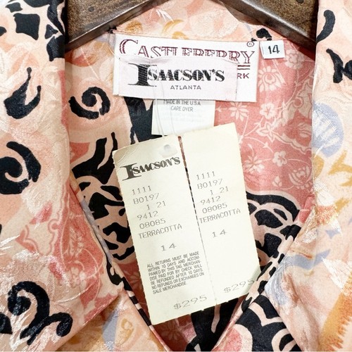 207. Vintage Castleberry Bluse Gr. 14 abstrakt Blumen neu mit Etikett $ 295 Isaacson's ATL - Bild 8 von 8