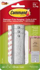 Large Universal Frame Hanger, 3 Picture Hangers with 6  Strips and 6 Fra 1.87 per strip