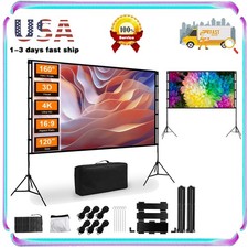 Outdoor Projector Screen w/ Stand 100 In: Portable Projection Screen for Outside
