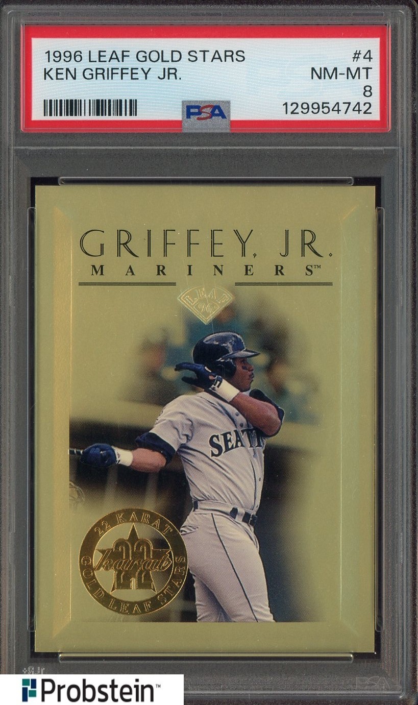 1996 Leaf Gold Stars #4 Ken Griffey Jr Seattle Mariners HOF /2500 PSA 8 NM-MT