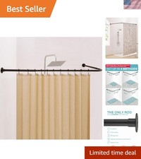 Shower Curtain Rod Adjustable Corner Curved Shower Rod Stainless Steel Bathroom