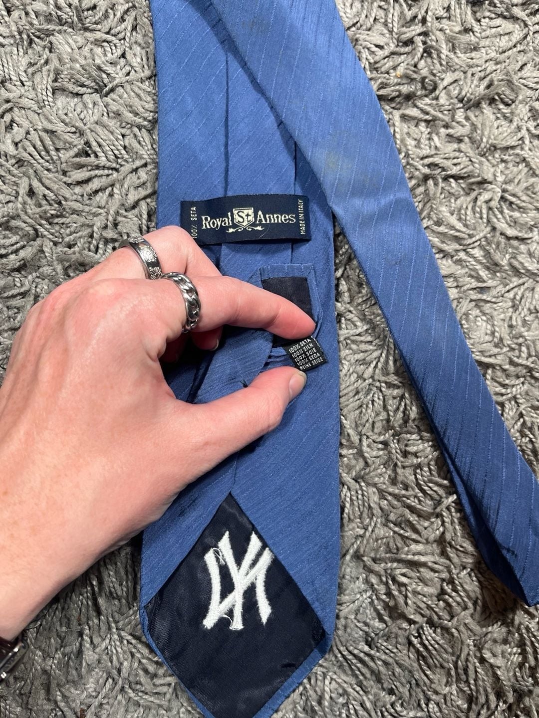 Royal St. Annes New York Yankees Logo Silk Tie image 5