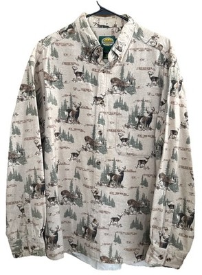 Cabela s Men s L, Regular Fit Chamois Deer Soft Long Sleeve Shirt NICE!