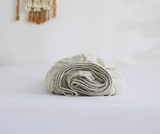 100 Linen Fitted Sheet King 1 Piece , 15 Inch Deep Pocket Mattress Cover French