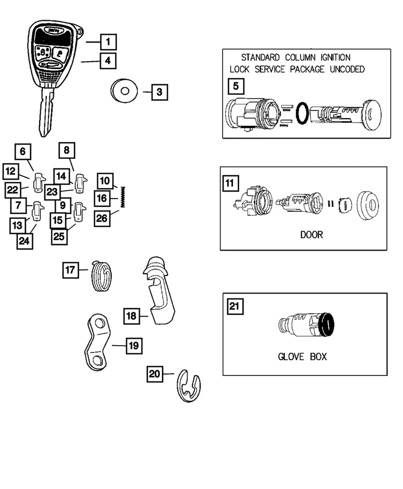 Cilindro de bloqueo de encendido Mopar genuino 68272518AA Foto 4 de 4