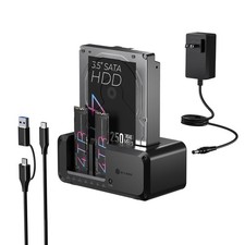 M.2 NVMe  SATA SSD/HDD Hard Drive Docking Station, ICY BOX USB-C Black