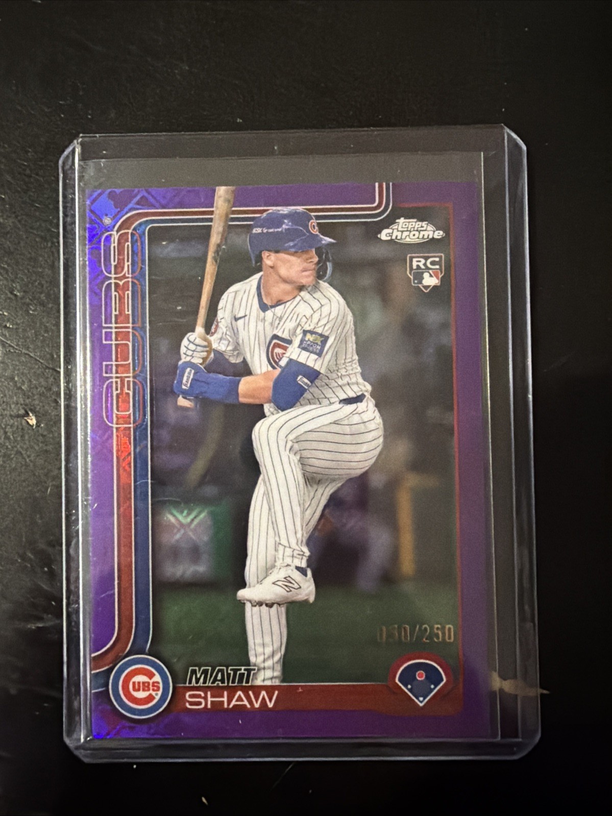 2025 Topps Chrome - Matt Shaw #219 Purple Refractor /250 (RC)