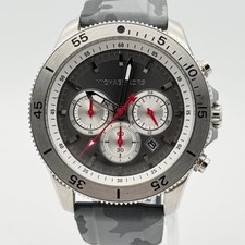 Orologio Uomo Michael Kors MK-8710 Cronografo Quarzo Quadrante Grigio Silicon...