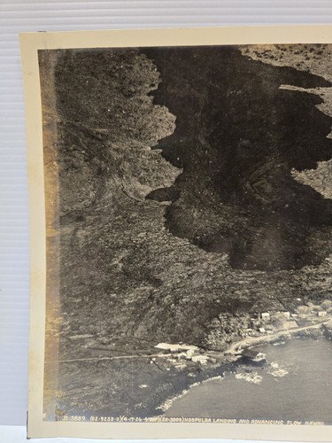 1926 Hawaii Aerial Photo - Hoopuloa Landing Lava Flow T.H. ~7x9.5" Vintage - Picture 2 of 9