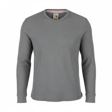 Relwen Bi-Waffle Thermal Crew Sweatshirt Mens Medium - Gray Cotton Huckberry