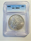 1887 Morgan Silver Dollar $1 ICG MS62 BU - Better Date Rare Graded Coin