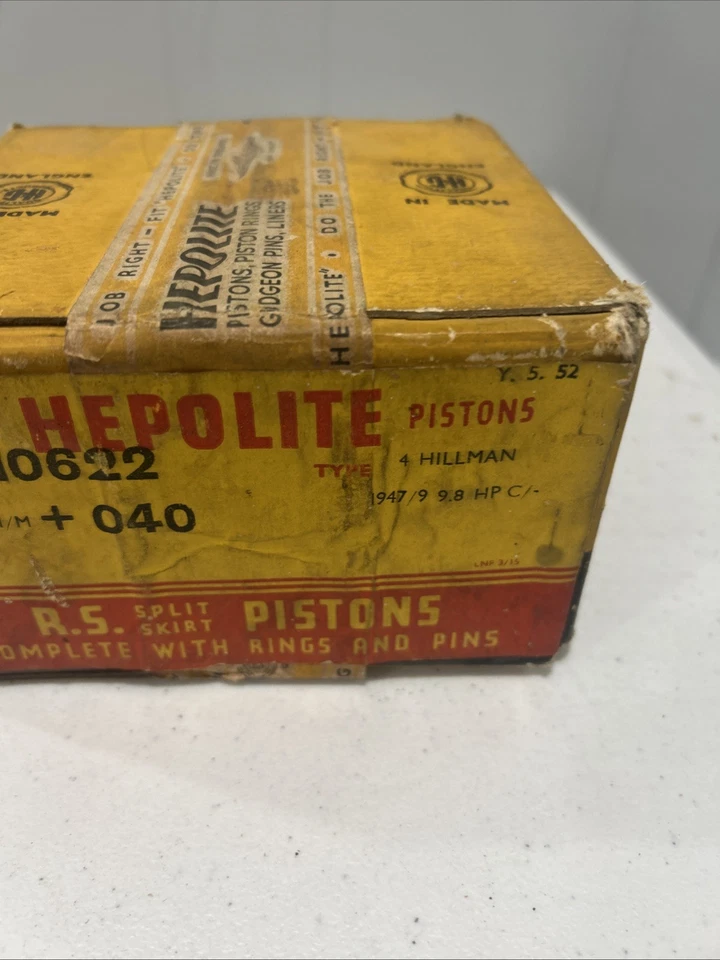 ПОЛНЫЙ КОМПЛЕКТ ПОРШНЕЙ HEPOLITE RS 10622 +040 HILLMAN 1947 1949 НОВЫЙ 63 М/М - Изображение 3 из 4