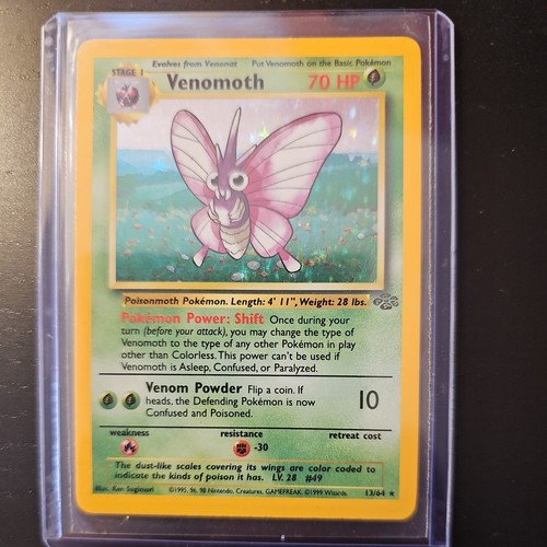 Venomoth 13/64 Jungle Set - Holo Pokemon Card - NM