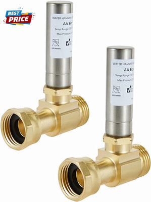 (Pack of 2)  S-241 Stainless Steel Water Hammer Arrestor for Washing Machine, 3/