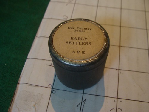 1920's-30's FILMSTRIP: EARLY SETTLERS w/ 37 pics in metal case EARLY IMAGES - Picture 2 of 12