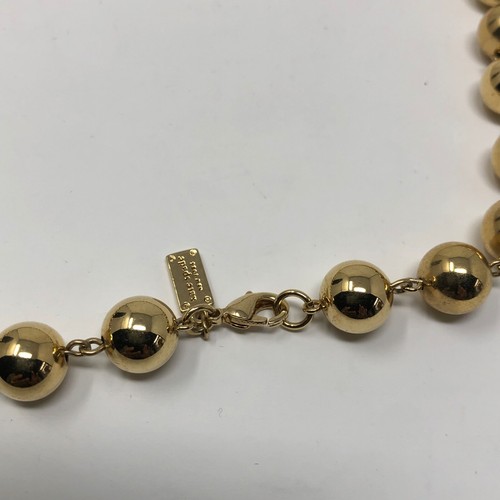 Kate Spade Gold Tone Beaded Chain Necklace Long Statement Fashion - Picture 5 of 10