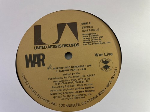 War, War Live (Vinyl Album), United Artist Records, 1973. - Picture 4 of 5