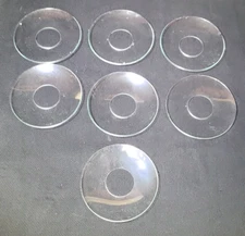 7 Vintage Glass Bobeches Candle Wax Drip Collars 2.5"