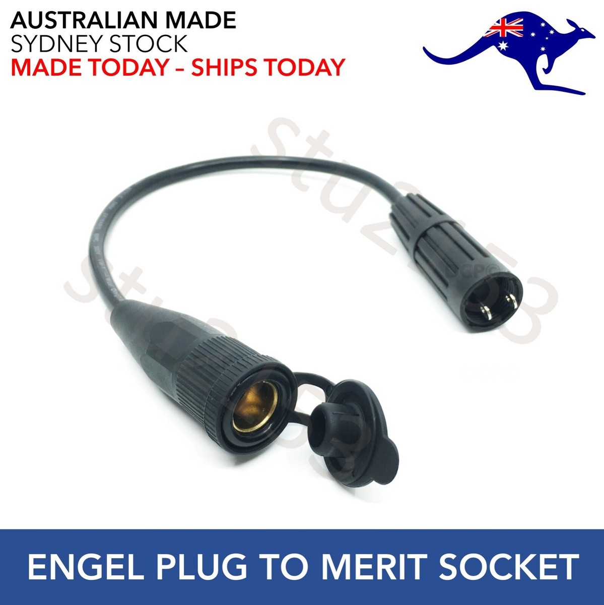 ENGEL Male Connector Plug to Merit Socket Lead Adapter 30cm