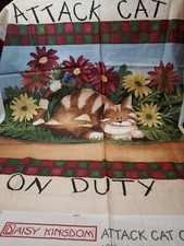 Daisy Kingdom Attack Cat on Duty Fabric Panel 45” x 36” Wall Hanging Craft