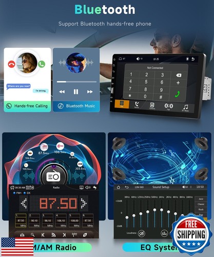 Single Din Carplay Car Stereo with Android Auto, Podofo 9 inch HD IPS Touchsc - Picture 5 of 5