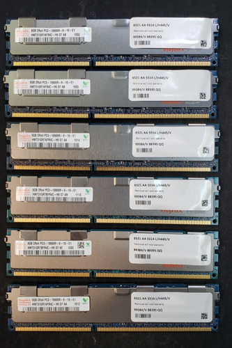 16GB (2x8GB) Hynix 2Rx4 PC3L-10600R DDR3-1333MHz Reg ECC HMT31GR7AFR4C-H9 D7 AB - Picture 2 of 2