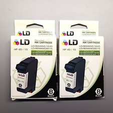 LD Replacement for HP 45 / 51645A Pack of 2 Black Ink Cartridges