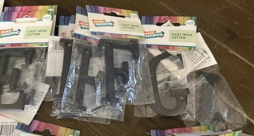 Cast Wrought Iron Black Antique House Door Alphabet Letters 56 Piece Lot! - Picture 3 of 10
