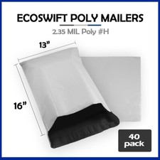 40 13x15 EcoSwift Poly Mailers Plastic Envelopes Shipping Mailing Bags 2.35MIL