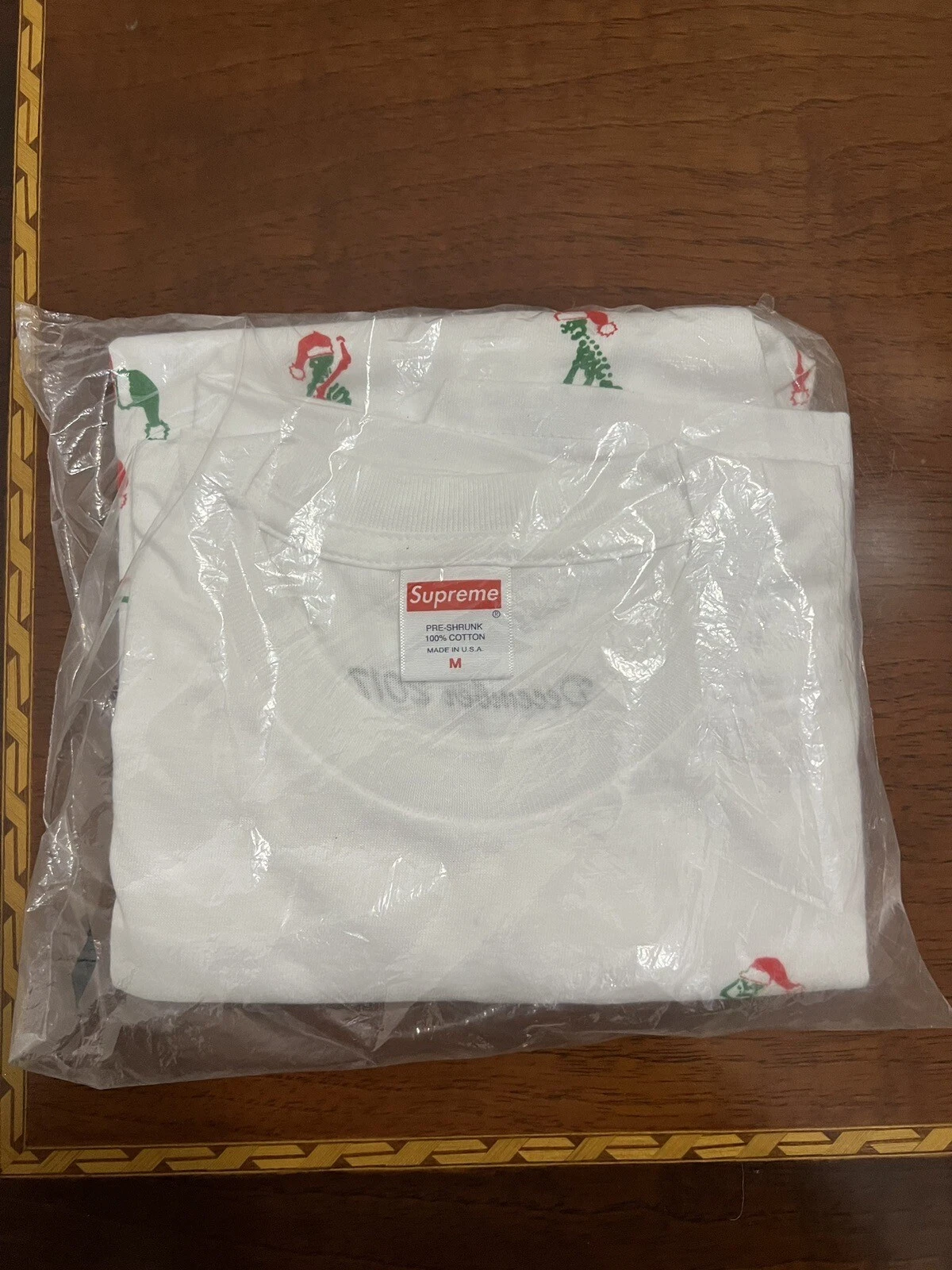 T shirt Noël Supreme décembre 2017 blanc moyen neuf FW17 100 % authentique